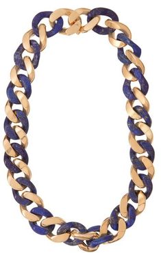 Lapis And Gold-plated Sterling Silver Necklace - Womens - Blue