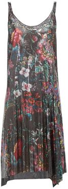 Floral-print Chainmail Mesh Mini Dress - Womens - Black Multi