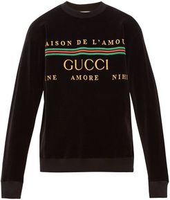 Logo-embroidered Cotton-blend Sweatshirt - Mens - Black