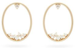 Diamond & 14kt Gold Hoop Earrings - Womens - Pearl