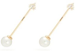 Topaz, Pearl & 14kt Gold Earrings - Womens - Pearl