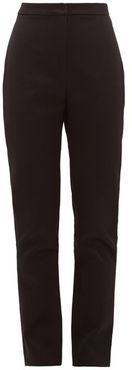 Tailored Cotton-sateen Trousers - Womens - Black