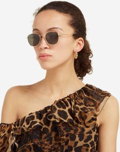 Round Metal Sunglasses - Womens - Gold Multi