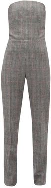 Fatale Prince Of Wales-check Wool Jumpsuit - Womens - Grey Multi