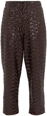 Al Viento High-rise Sequinned Tapered Trousers - Womens - Black