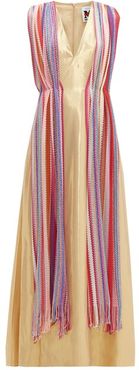 Vintage-scarf Silk-blend Lamé Maxi Dress - Womens - Multi