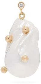 101 Dot Morgiana Pearl & Gold Single Earring - Womens - Pearl