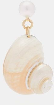 Ningyo Pearl, Shell & Gold Single Earring - Womens - Pearl