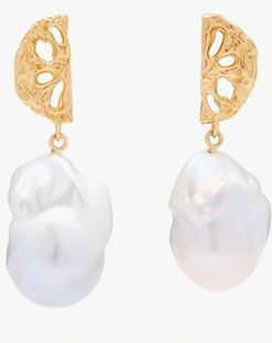 200 Fan Pearl & Gold Earrings - Womens - Pearl