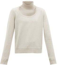 Cutout Roll-neck Wool-blend Sweater - Mens - Ivory