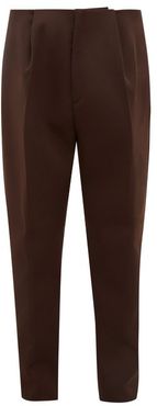 Tailored Wool Slim-leg Trousers - Mens - Brown