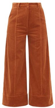 Ivy Cotton-blend Corduroy Wide-leg Trousers - Womens - Brown