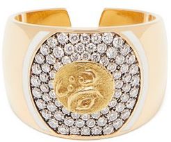 Diamond & 18kt Gold Signet Ring - Womens - Gold