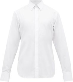 Ethan Concealed Button Cotton Shirt - Mens - White