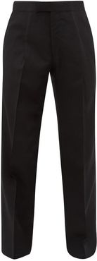 Martin Pleated Wool-blend Wide-leg Trousers - Mens - Black