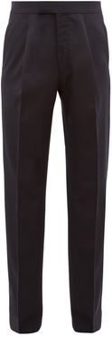 Martin Pleated Wool Wide-leg Trousers - Mens - Navy
