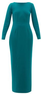 Jamie Scoop-neck Wool-crepe Maxi Dress - Womens - Dark Green