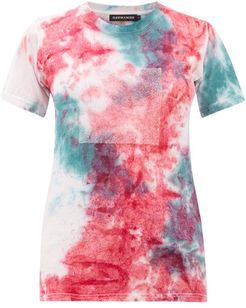 Recycled Crystal-logo Tie-dyed Cotton T-shirt - Womens - Multi