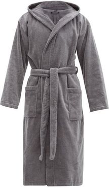 Hooded Cotton-terry Robe - Mens - Grey