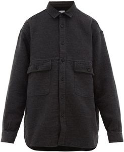 Oversized Textured Cotton-blend Shirt - Mens - Black