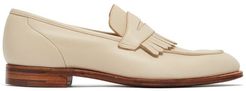 Julia Fringed Leather Loafers - Womens - White