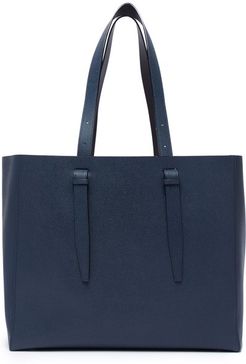 Large Grained-leather Tote - Mens - Navy