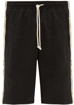 Logo-jacquard Side-stripe Shorts - Mens - Black