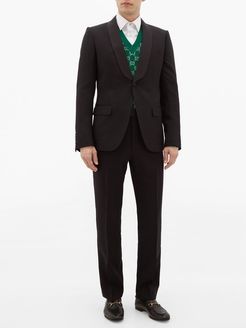 Grosgrain-trim Wool-blend Twill Tuxedo Suit - Mens - Black