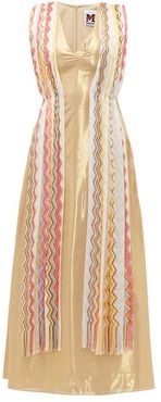 Vintage-scarf Silk-blend Lamé Maxi Dress - Womens - Yellow Multi