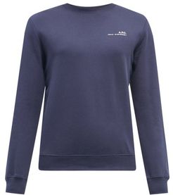Item Logo-print Cotton-jersey Sweatshirt - Mens - Dark Navy