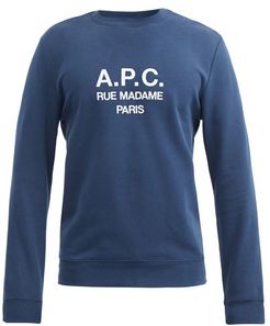 Logo-embroidered Cotton-jersey Sweatshirt - Mens - Navy