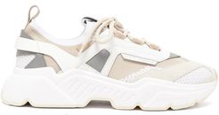 Daymaster Leather, Suede And Mesh Trainers - Mens - White