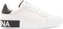 Logo Leather Trainers - Mens - White Multi