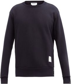 Tricolor-jacquard Cotton-jersey Sweatshirt - Mens - Navy