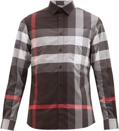 Somerton Nova-check Cotton-blend Poplin Shirt - Mens - Grey Multi