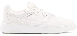 Wing Grained-leather Low-top Trainers - Mens - White