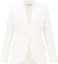 Single-breasted Leaf-crepe Jacket - Womens - Ivory