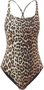 Crossover-back Leopard-print Swimsuit - Womens - Leopard