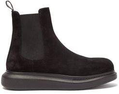 Hybrid Exaggerated-sole Suede Chelsea Boots - Mens - Black