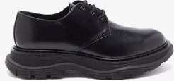 Hybrid Exaggerated-sole Leather Derby Shoes - Mens - Black