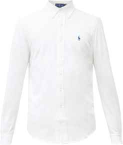 Logo-embroidered Cotton-piqué Shirt - Mens - White