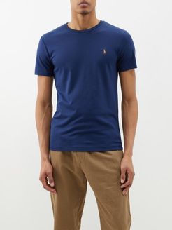 Polo-embroidered Cotton-jersey T-shirt - Mens - Navy