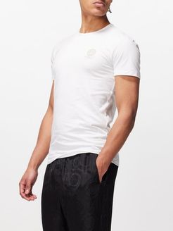 Pack Of Two Medusa-print Cotton-blend T-shirts - Mens - White
