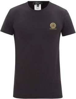 Pack Of Two Medusa-print Cotton-blend T-shirts - Mens - Black