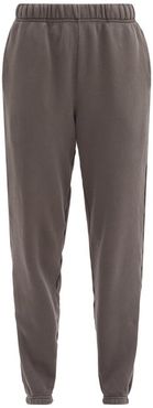 Brushed-back Cotton Track Pants - Womens - Dark Grey