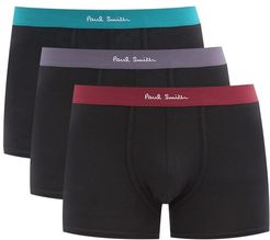 Pack Of Three Cotton-blend Boxer Briefs - Mens - Black Multi