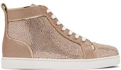 Louis Crystal-embellished High-top Suede Trainers - Womens - Gold