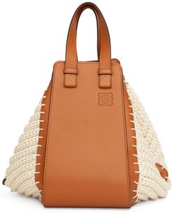 Hammock Knitted-panels Leather Bag - Womens - Tan White