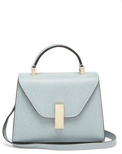 Iside Micro Grained-leather Bag - Womens - Light Blue