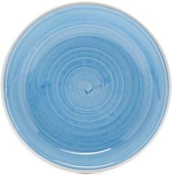 Brushed Ceramic Soup Plate - Light Blue